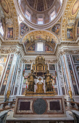 Obraz premium The Basilica of Santa Maria Maggiore, one of the four papal basilicas in Rome, stands on the top of the Esquiline Hill, Rome, Italy