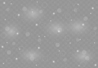 Abstract sparkles isolated on a transparent background. Bokeh lights effect. Vector dust sparks and bright stars shine with special light effect. Christmas sparkling magical. Vector illustration