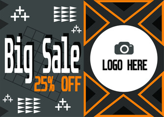 Fototapeta premium Big sale 25% off. Banner for logo. Online sales and promotion for stores.