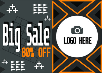 Fototapeta premium Big sale 80% off. Banner for logo. Online sales and promotion for stores.