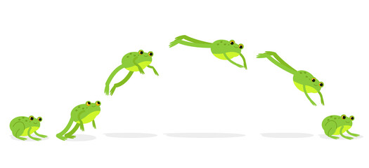 Funny jumping frog. Character for animation, stop motion shots. - obrazy, fototapety, plakaty