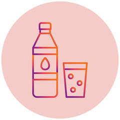 Bottle And Glass Icon