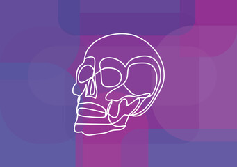Skull line icon, outline vector sign, linear style