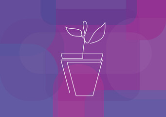 flower pot line icon vector illustration design