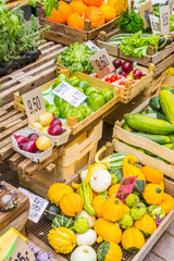 Fresh vegetables and fruit on the street in Viborg, Denmark