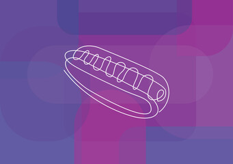 Hot dog line icon- continuous line drawing
