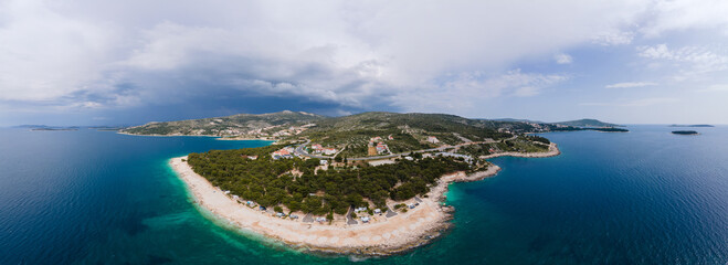 Panorama Drone Shot Croatia - obrazy, fototapety, plakaty
