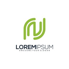 Letter N modern logo