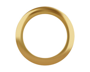 Gold metal grommet ring for paper, card, tag, sticker or hanger. Banner steel or chrome circle isolated realistic eyelet on white background. Vector illustration