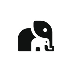 Elephant with baby elephant modern logo design icon vector.