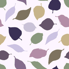 Seamless pattern with silhouettes of leaves