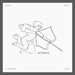 Illustration of astrological zodiac Antinous