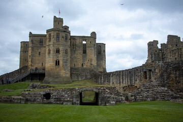 Inside the grounds of the medieval Warkworth Castle which was home to the powerful Percy family in the late Middle Ages