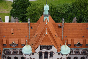 Panorama of the city of Hanover, from the approximately 90 meter high town hall tower. In the...