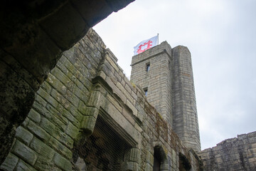 Inside the grounds of the medieval Warkworth Castle which was home to the powerful Percy family in the late Middle Ages