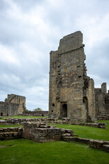 Inside the grounds of the medieval Warkworth Castle which was home to the powerful Percy family in the late Middle Ages