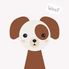 Cute cartoon dog. Funny animal. Wall art nursery. Baby design for postcards, textiles, T-shirts, baby showers. Portrait of a Jack Russell terrier puppy. Kids print in Scandinavian style. Nice dogs