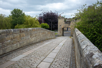 Medieval fortified bridge in Warkworth