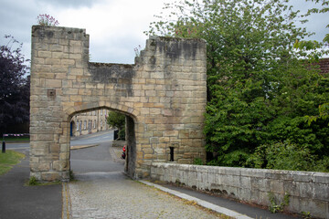 Medieval fortified bridge in Warkworth