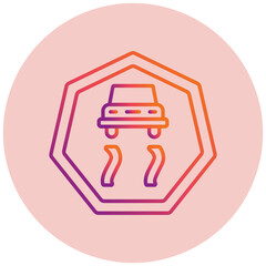 Slippery Road Icon