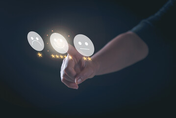 customer services best excellent business rating experience. Satisfaction survey concept.