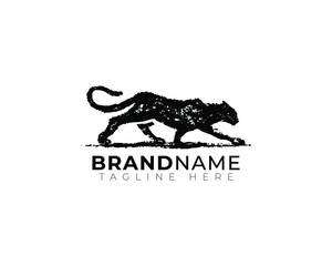 Jaguar Panther Puma Tiger Lion illustration in black splash splat grunge textured liquid paint stain 