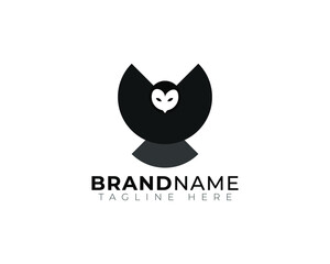 black simple modern owl logo