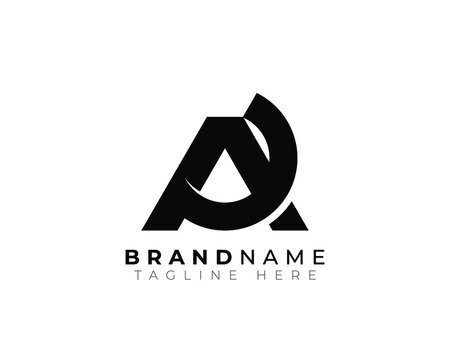 initial letter anagram monogram of letter a c d u with half circle crescent