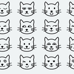 Set of cute cats. Funny doodle animals. Kittens in cartoon style for T-shirt and apparels graphic vector Print