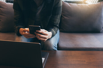 using texting cell phone typing computer.student study education online learning.adult professional chatting on laptop,mobile contact us at Thinking business plan.connecting people concept