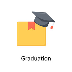 Graduation vector flat icon for web isolated on white background EPS 10 file