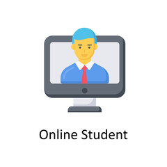 Online Student  vector flat icon for web isolated on white background EPS 10 file