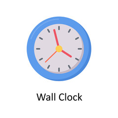 Wall Clock vector flat icon for web isolated on white background EPS 10 file