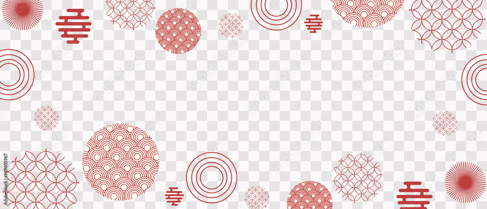 Asian background, Asian style banner patterns, vector