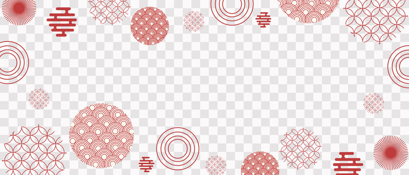 Asian background, Asian style banner patterns, vector