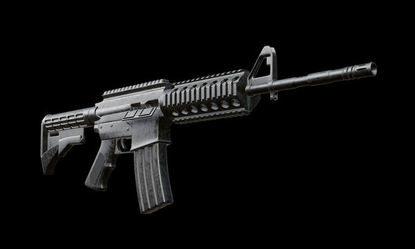 isolated assault rifle 3d render