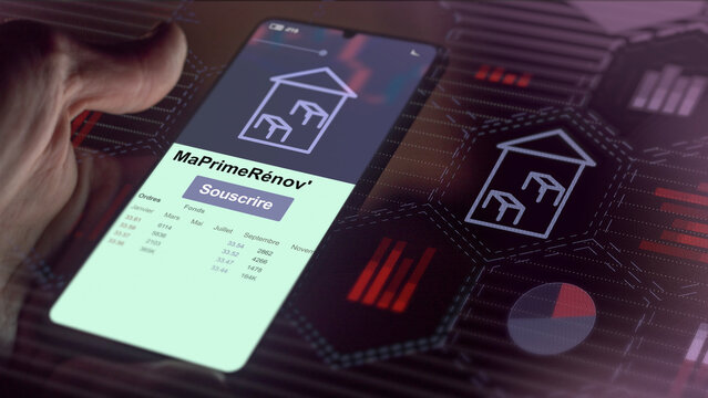 Sousrire sur son smartphone &agrave; maprimerenov', prime r&eacute;novation, Ma Prime R&eacute;nov,  MaPrimeR&eacute;nov', prim, renov, rentabilit&eacute; de l'aide &agrave; la r&eacute;novation.