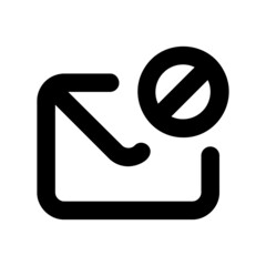 Block mail message vector icon. Spam letter symbol. Envelope with a ban sign. Vector EPS 10
