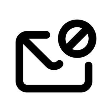 Block mail message vector icon. Spam letter symbol. Envelope with a ban sign. Vector EPS 10
