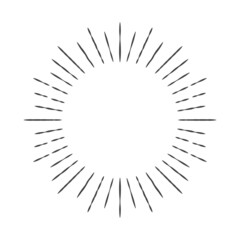Sunburst vector hand draw black color isolated on white background. 10 eps