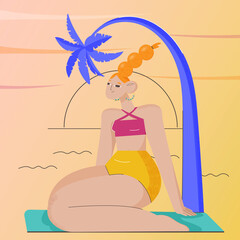 Summer beach chill vacation girl