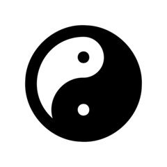 Black and white yin yang icon isolated on a white background. Vector EPS 10