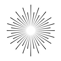 Obraz premium Sunburst vector black color isolated on white background. 10 eps