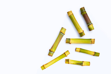 Sugar cane on white background.
