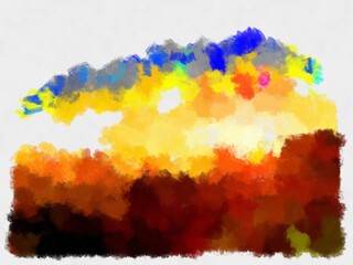 Illustration style background image abstract pattern various vibrant colors watercolor style illustration impressionist painting.