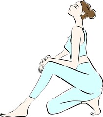 ヨガポーズをする女性