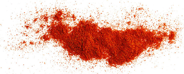 Red ground pepper. Chili pepper powder isolated on white background.