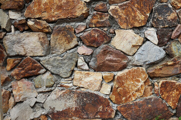 Stone wall with abstract pattern. Texture of natural stone