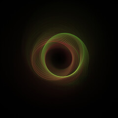 Abstract green orange circle spirograph background. Use photoshop layer mode lighten, screen, linear dodge (add) to remove the background