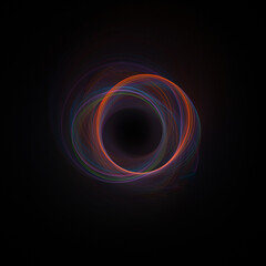 Abstract blue orange circle spirograph background. Use photoshop layer mode lighten, screen, linear dodge (add) to remove the background